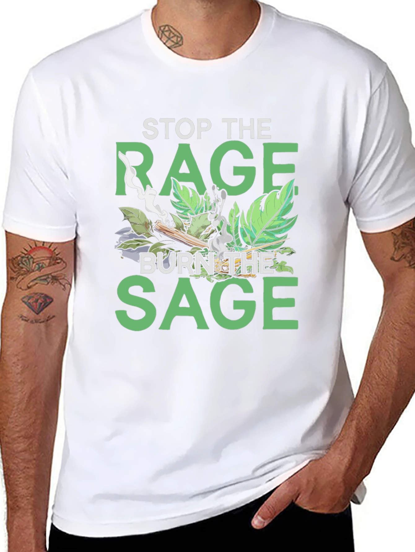 Stop the Rage Burn the Sage Graphic T-Shirt