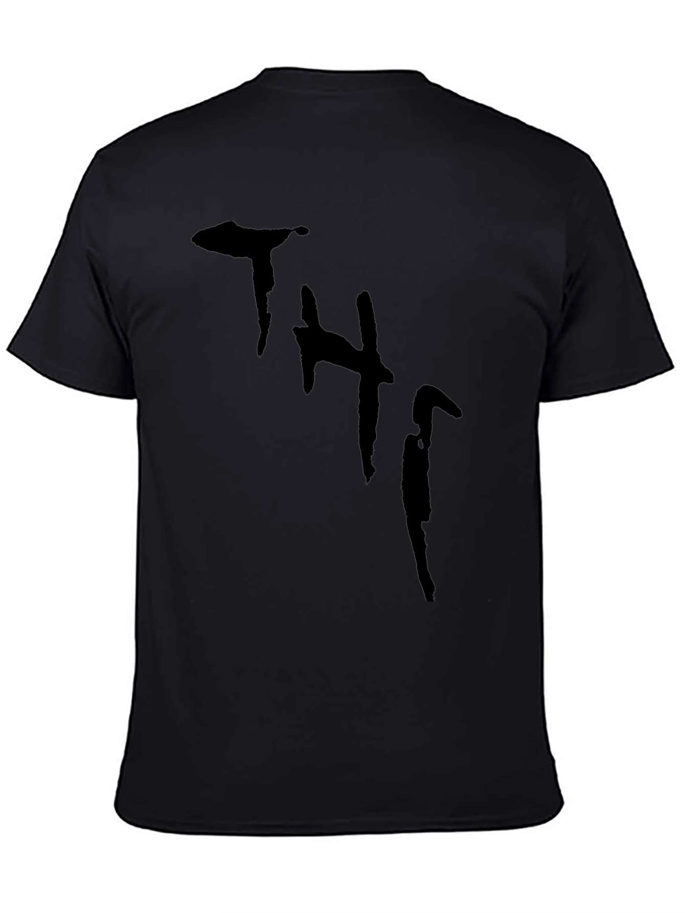 Black T-Shirt with Unique Abstract Print