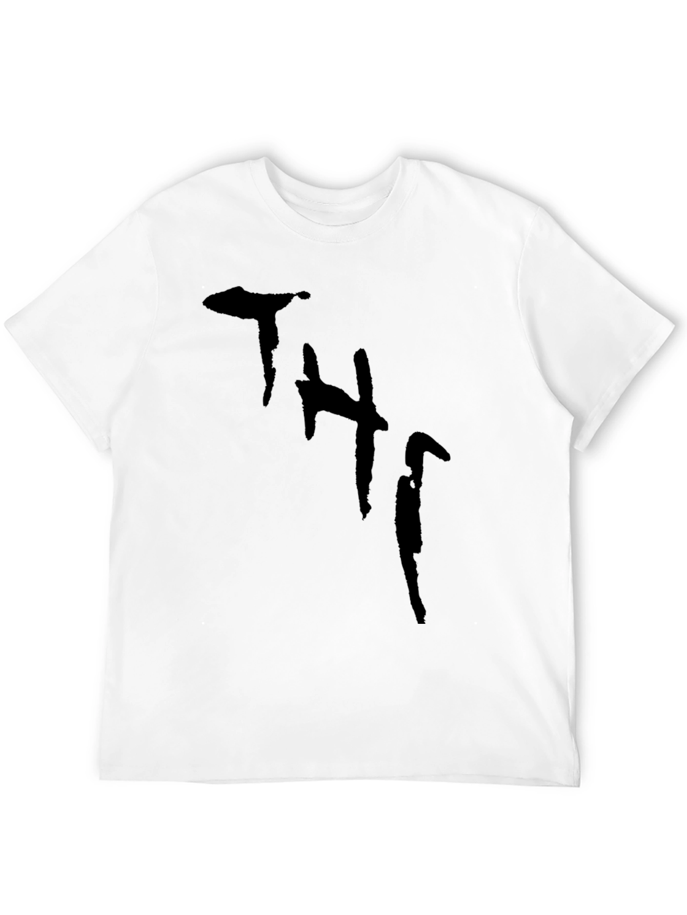 Black T-Shirt with Unique Abstract Print