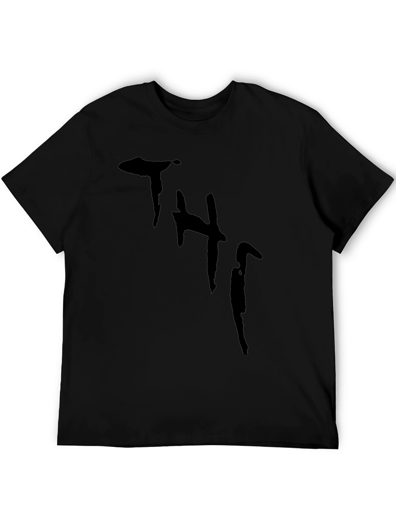 Black T-Shirt with Unique Abstract Print