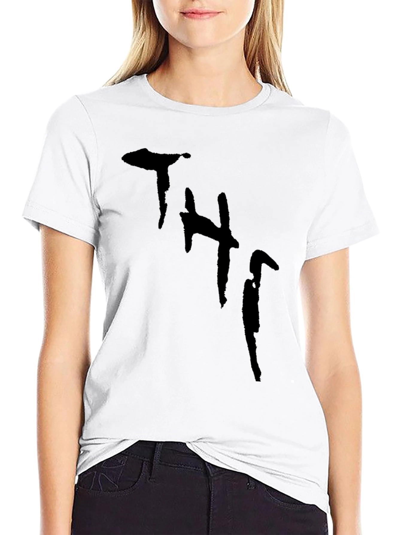 Black T-Shirt with Unique Abstract Print