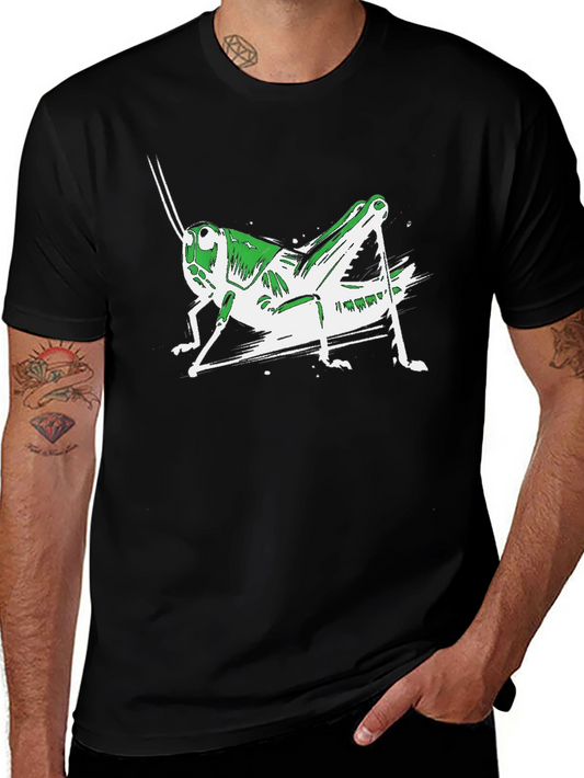 Grasshopper Graphic Tee - Black Cotton Blend Shirt
