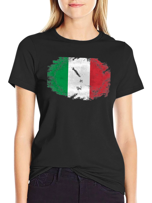 Italian Flag Grunge Style Graphic T-Shirt