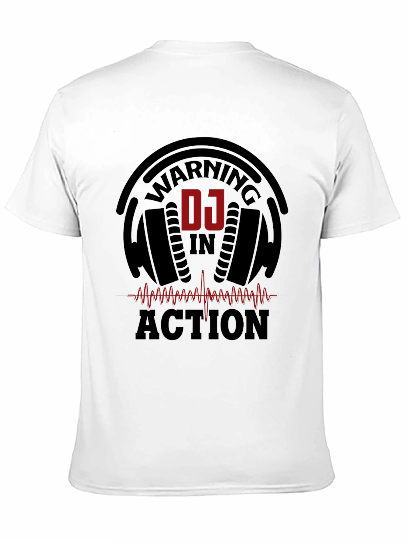 DJ In Action Black Graphic Tee