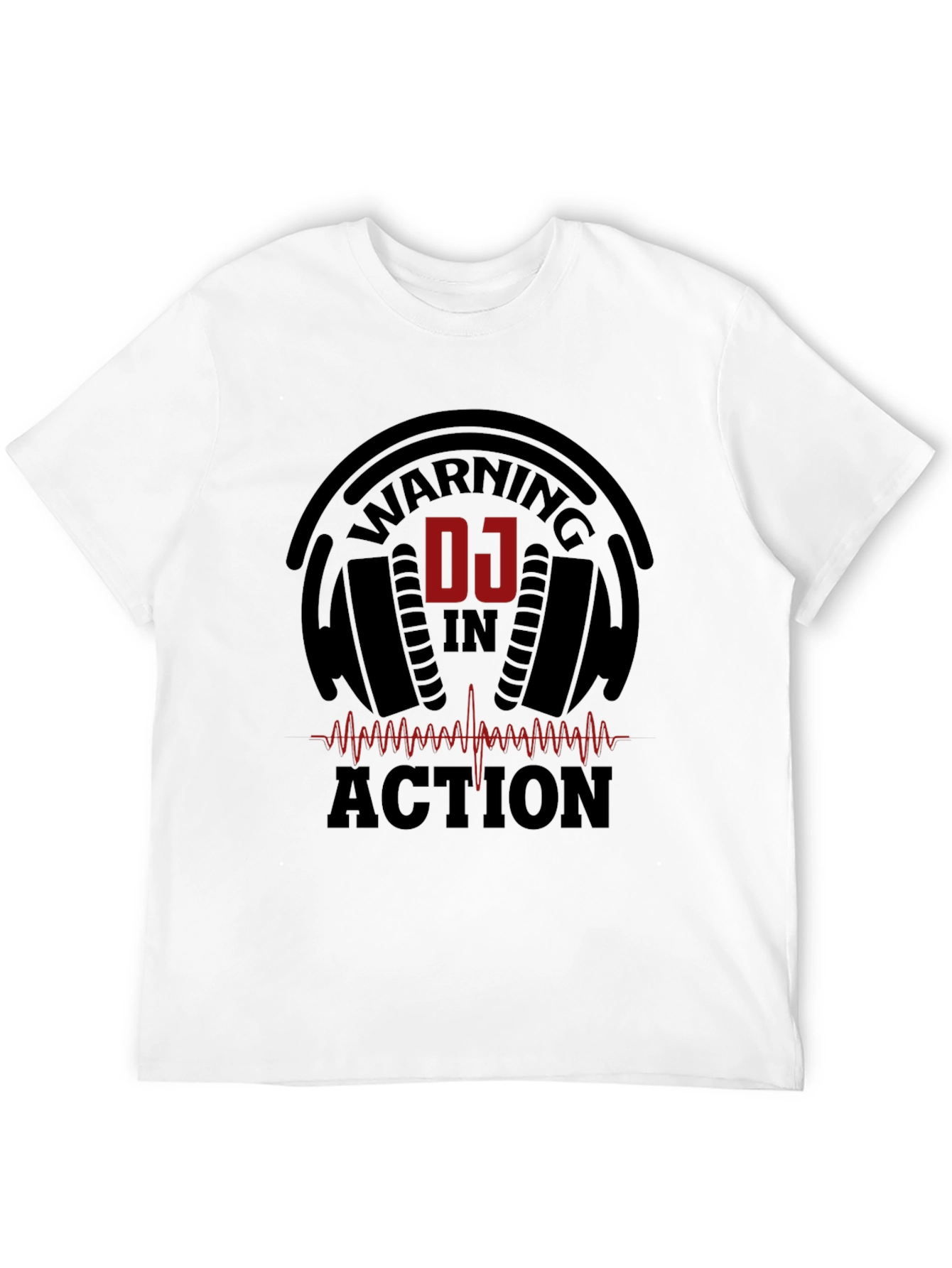 DJ In Action Black Graphic Tee