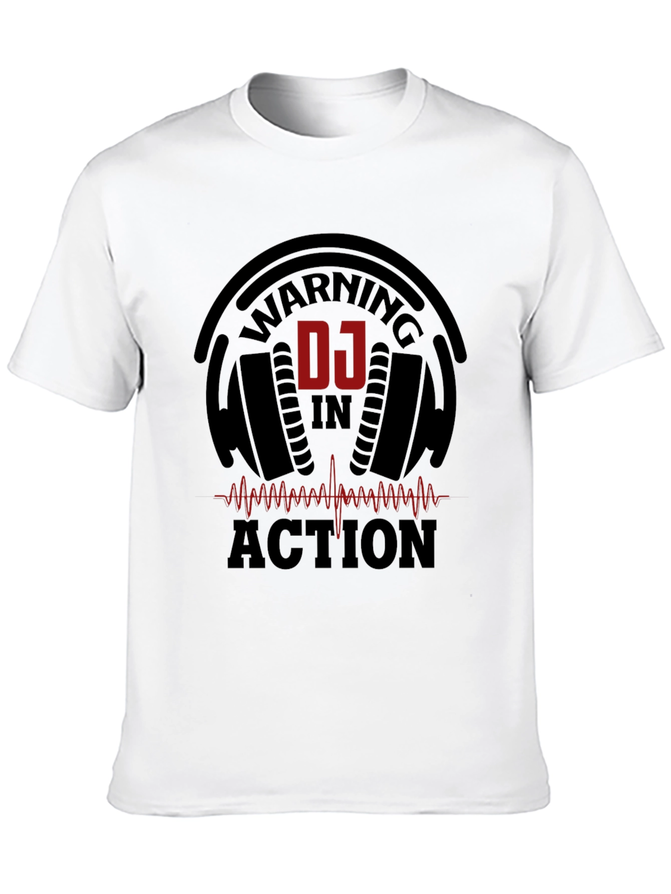DJ In Action Black Graphic Tee