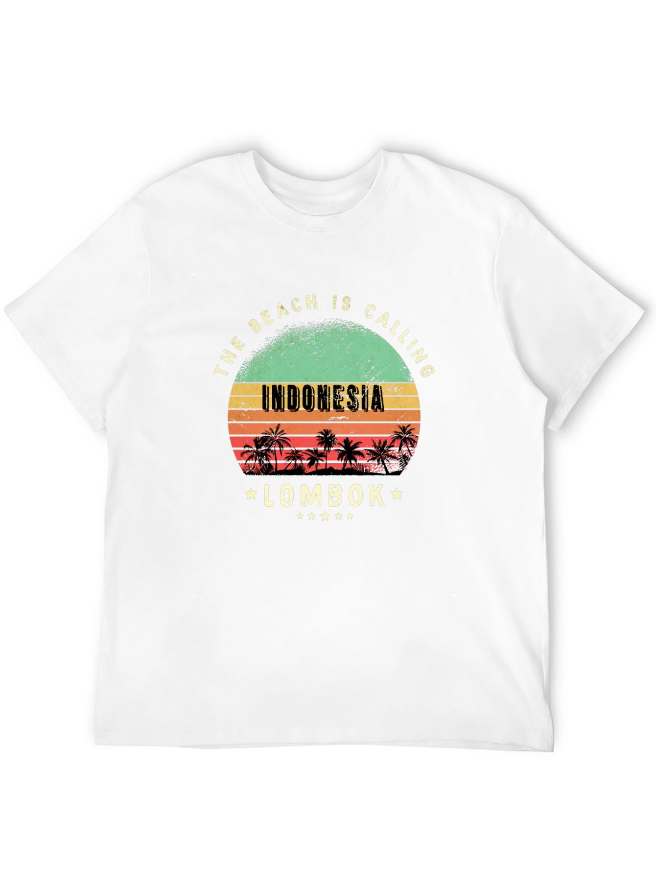 Indonesia Lombok Beach Calling Black T-Shirt