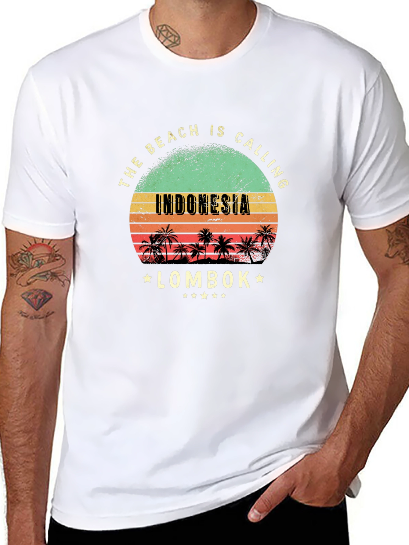 Indonesia Lombok Beach Calling Black T-Shirt