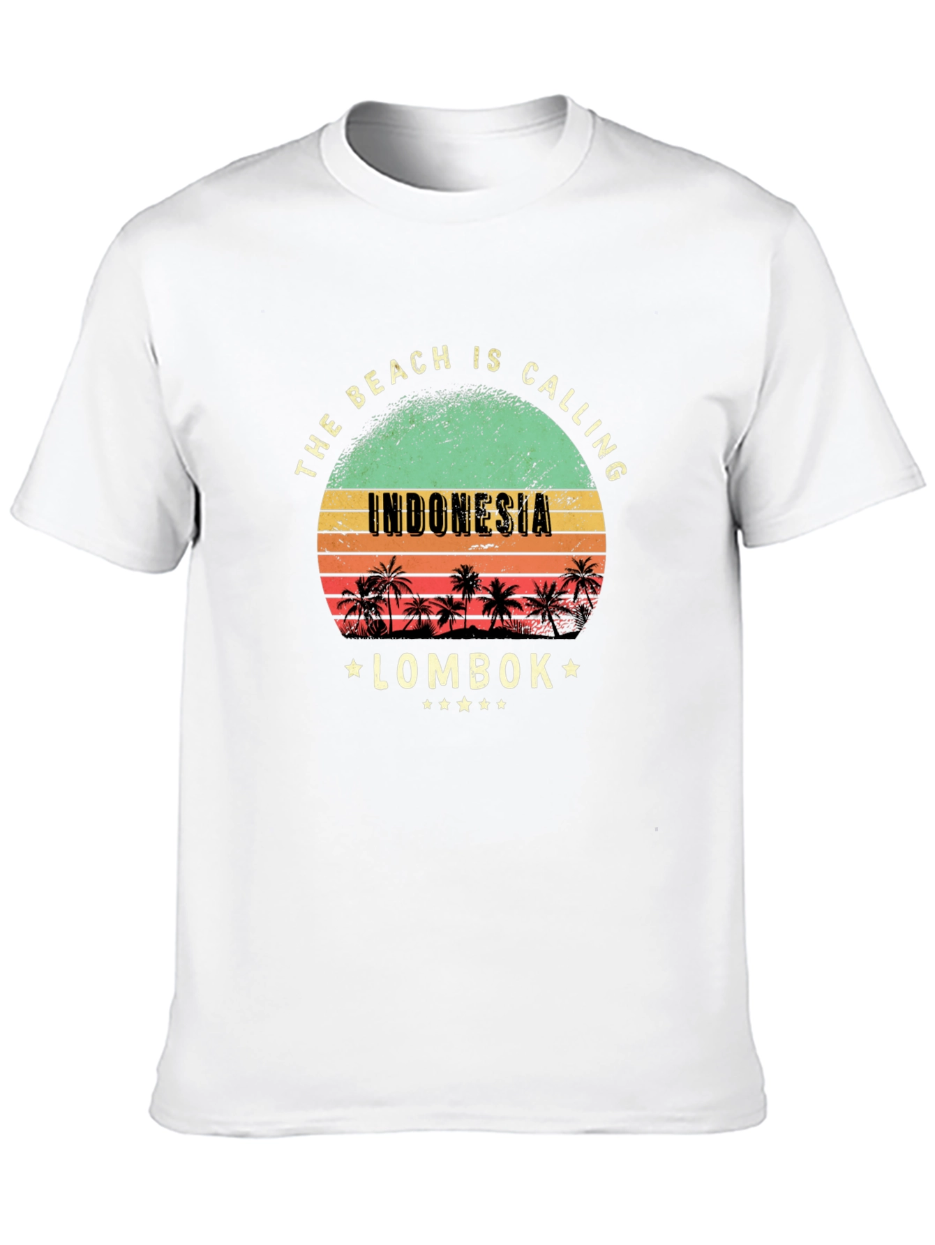 Indonesia Lombok Beach Calling Black T-Shirt