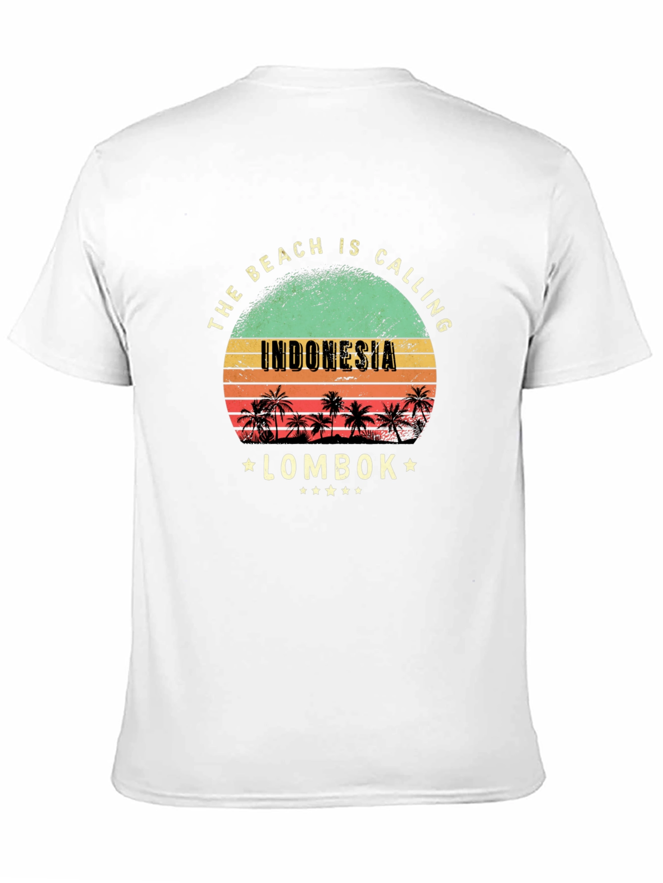 Indonesia Lombok Beach Calling Black T-Shirt