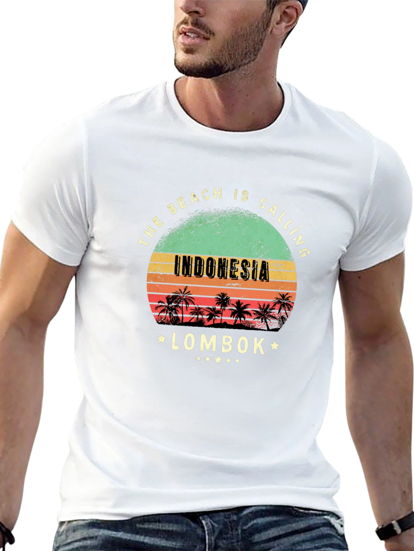 Indonesia Lombok Beach Calling Black T-Shirt