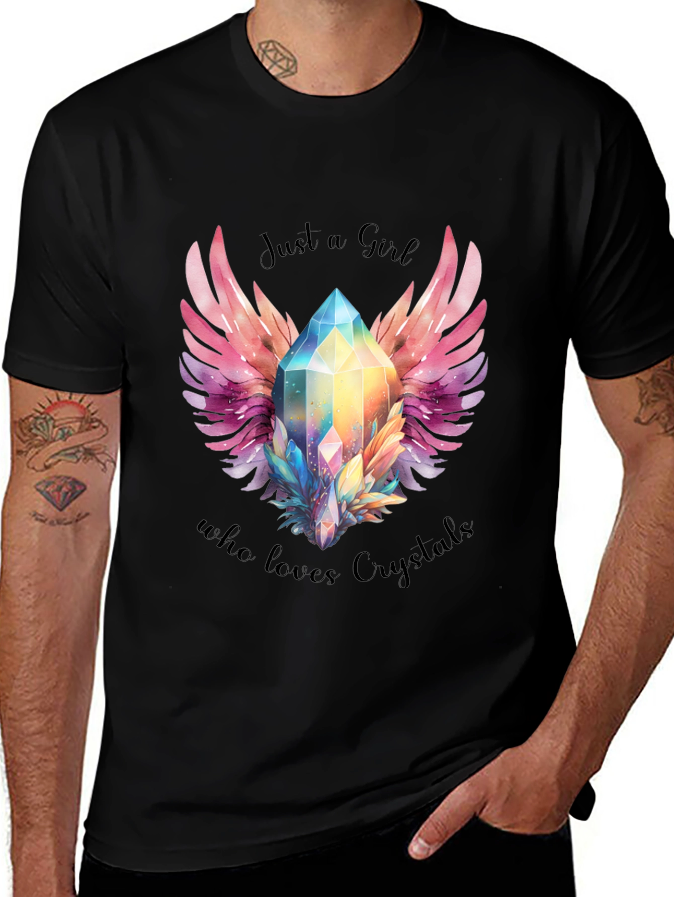 Just a Girl Who Loves Crystals Graphic Tee