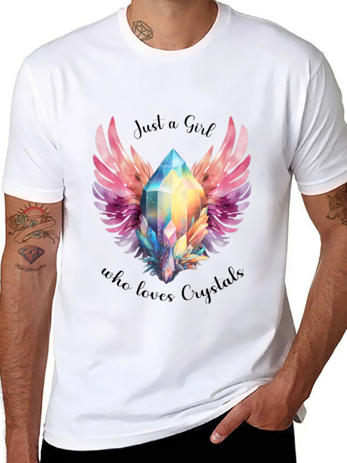 Just a Girl Who Loves Crystals Graphic Tee