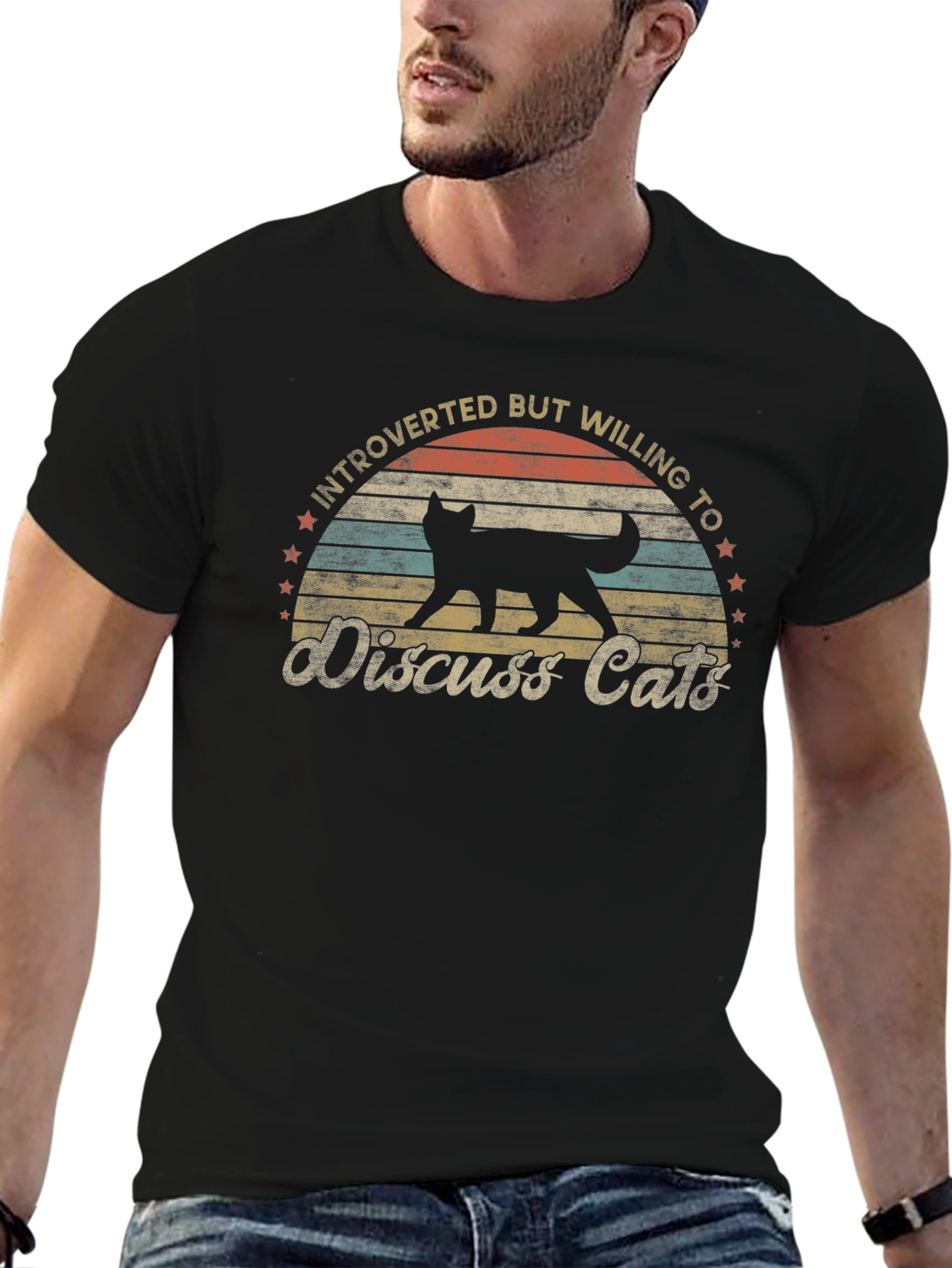 Introverted Cat Lover T-Shirt - Discuss Cats