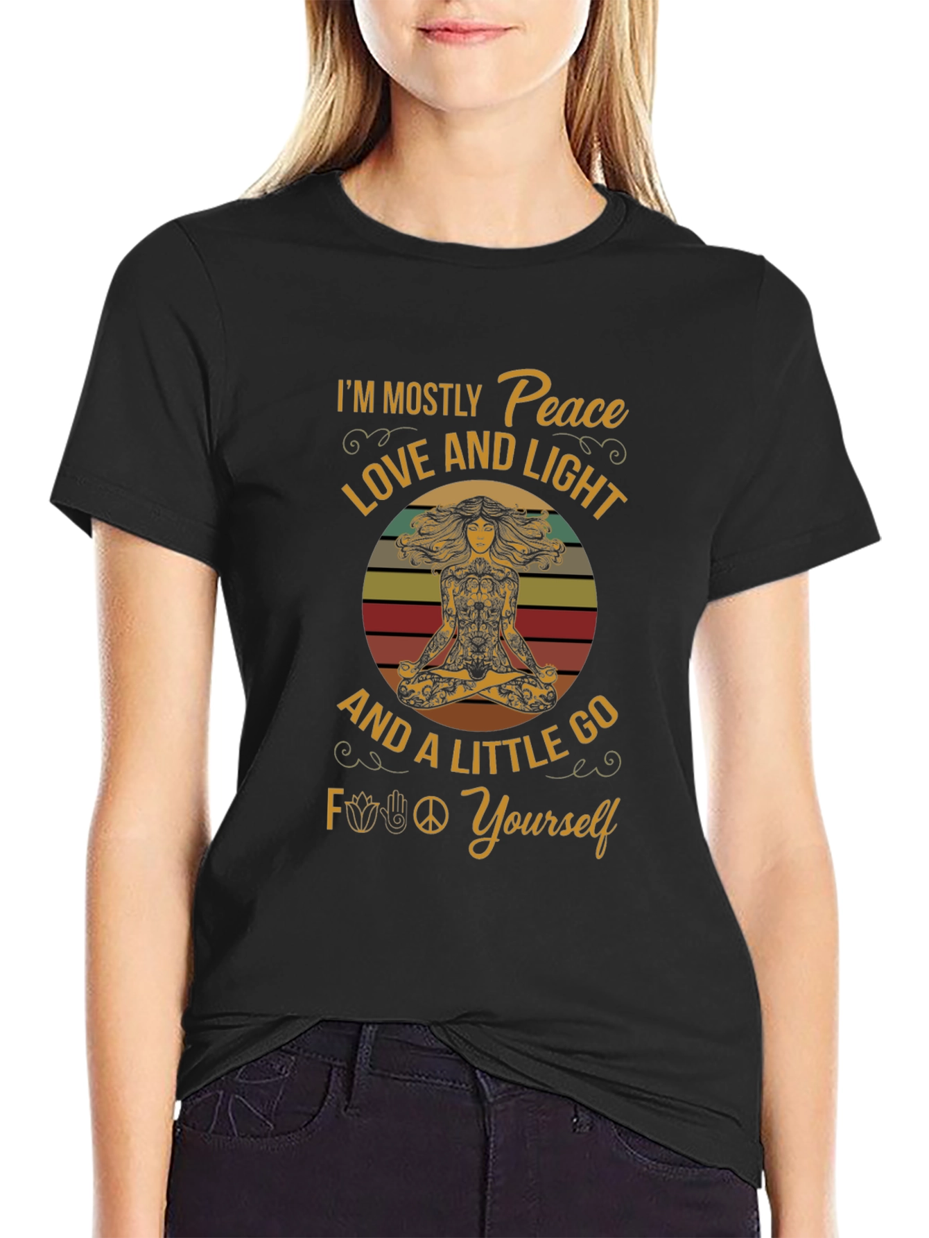 Peace Love and Light T-Shirt - Yoga Inspired