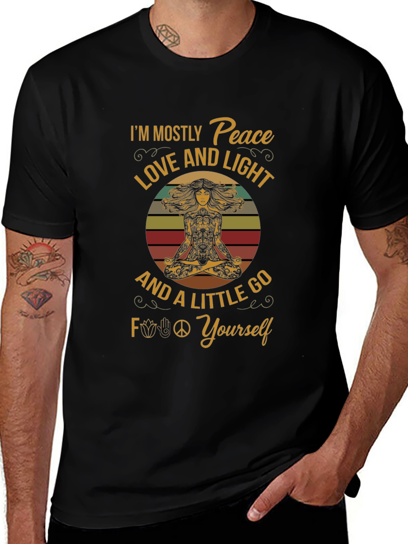 Peace Love and Light T-Shirt - Yoga Inspired