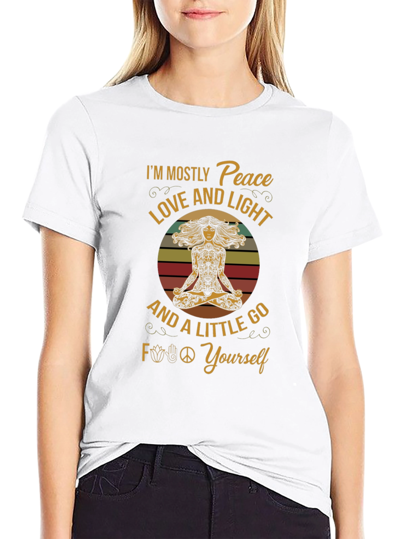 Peace Love and Light T-Shirt - Yoga Inspired