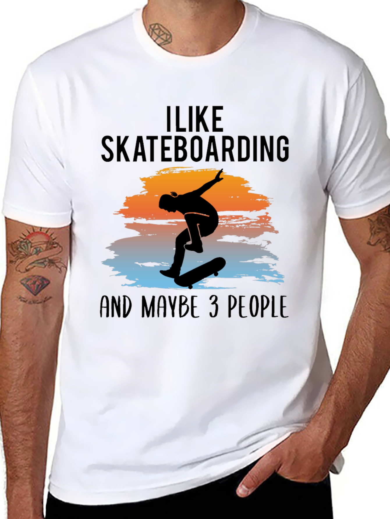 I Like Skateboarding and Maybe 3 People T-Shirt
