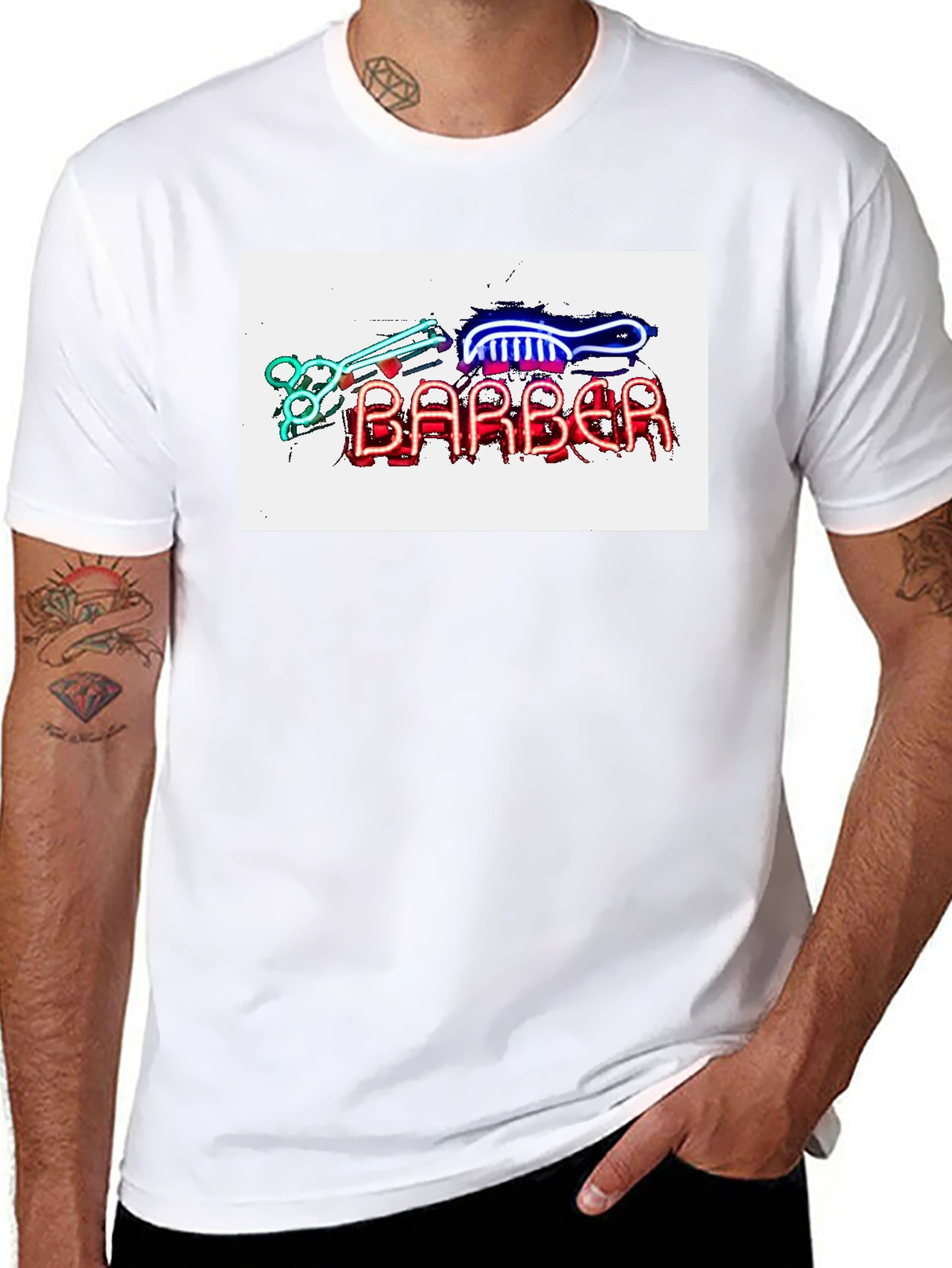 Barber Neon Sign T-Shirt