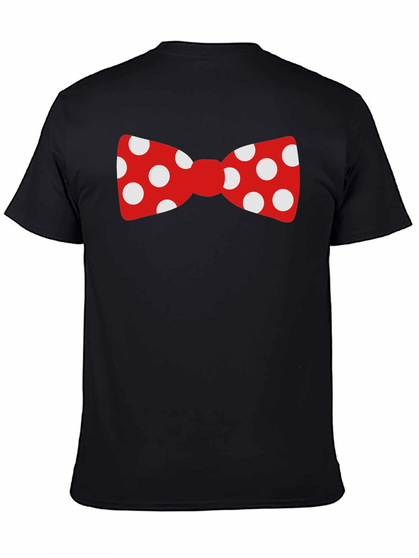 Polka Dot Bow Tie Black T-Shirt