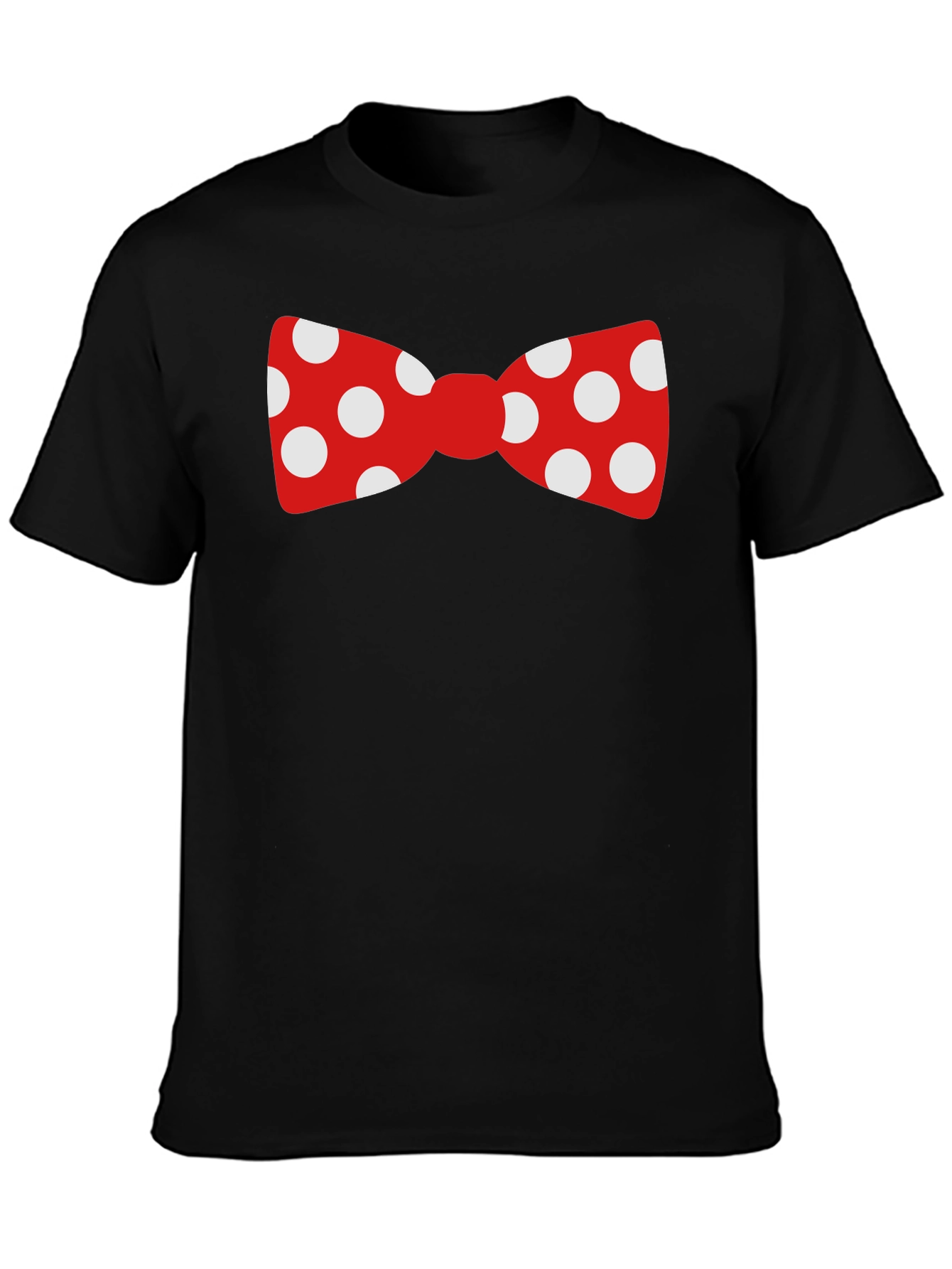 Polka Dot Bow Tie Black T-Shirt