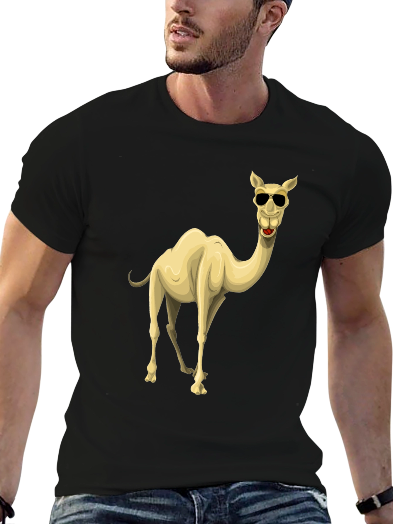 Cool Camel Black Graphic T-Shirt