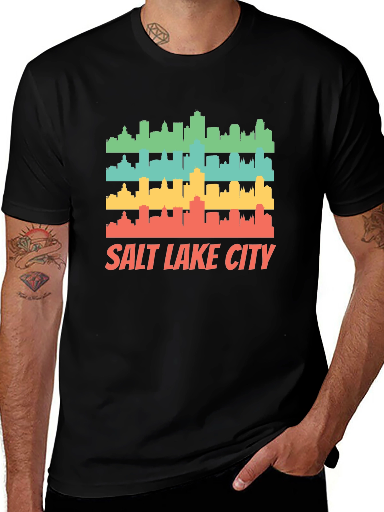Retro Salt Lake City Skyline T-Shirt