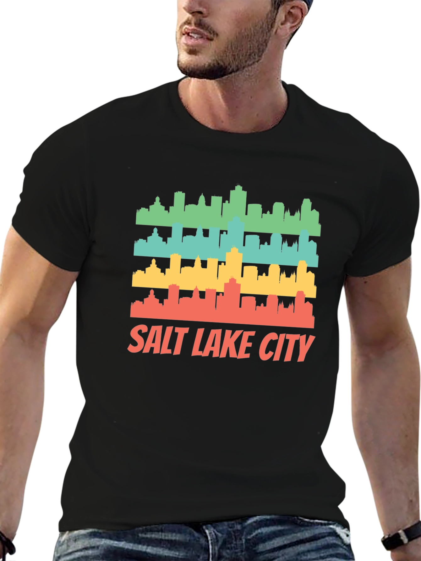 Retro Salt Lake City Skyline T-Shirt