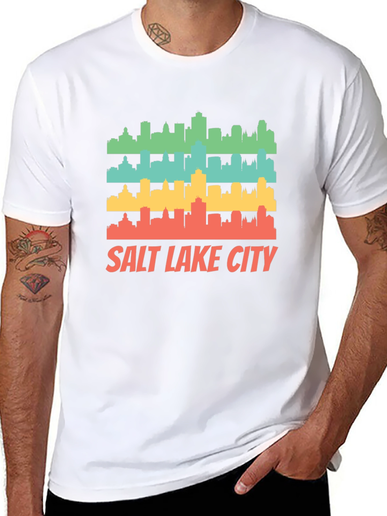 Retro Salt Lake City Skyline T-Shirt