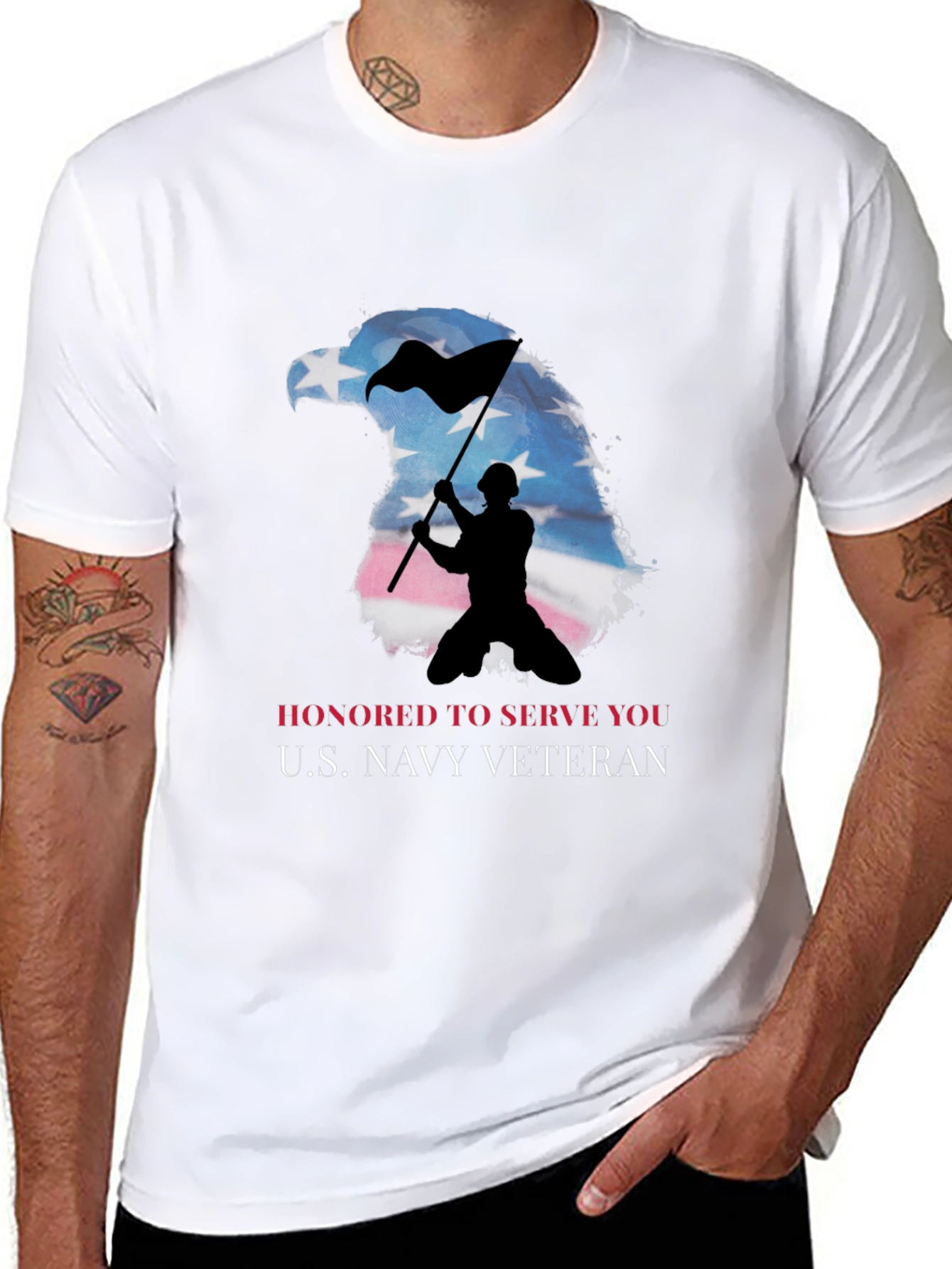 Honored Navy Veteran Eagle T-Shirt
