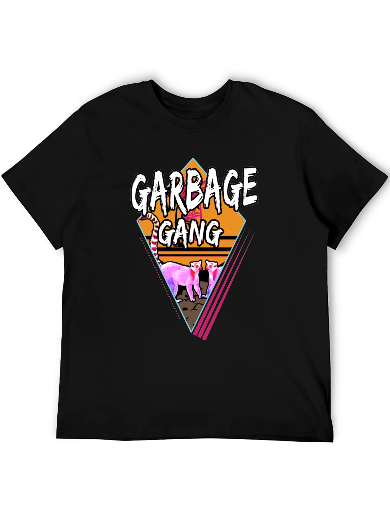 Garbage Gang Graphic Tee - Retro Style Black T-Shirt