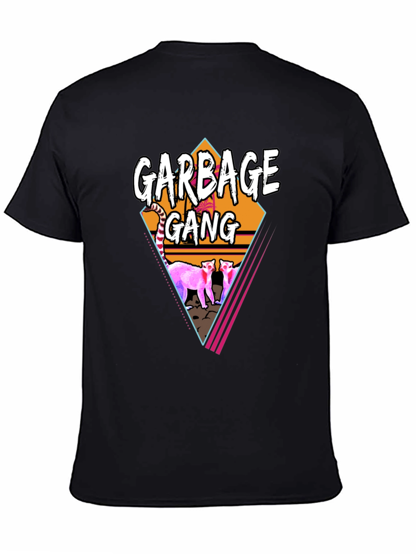 Garbage Gang Graphic Tee - Retro Style Black T-Shirt