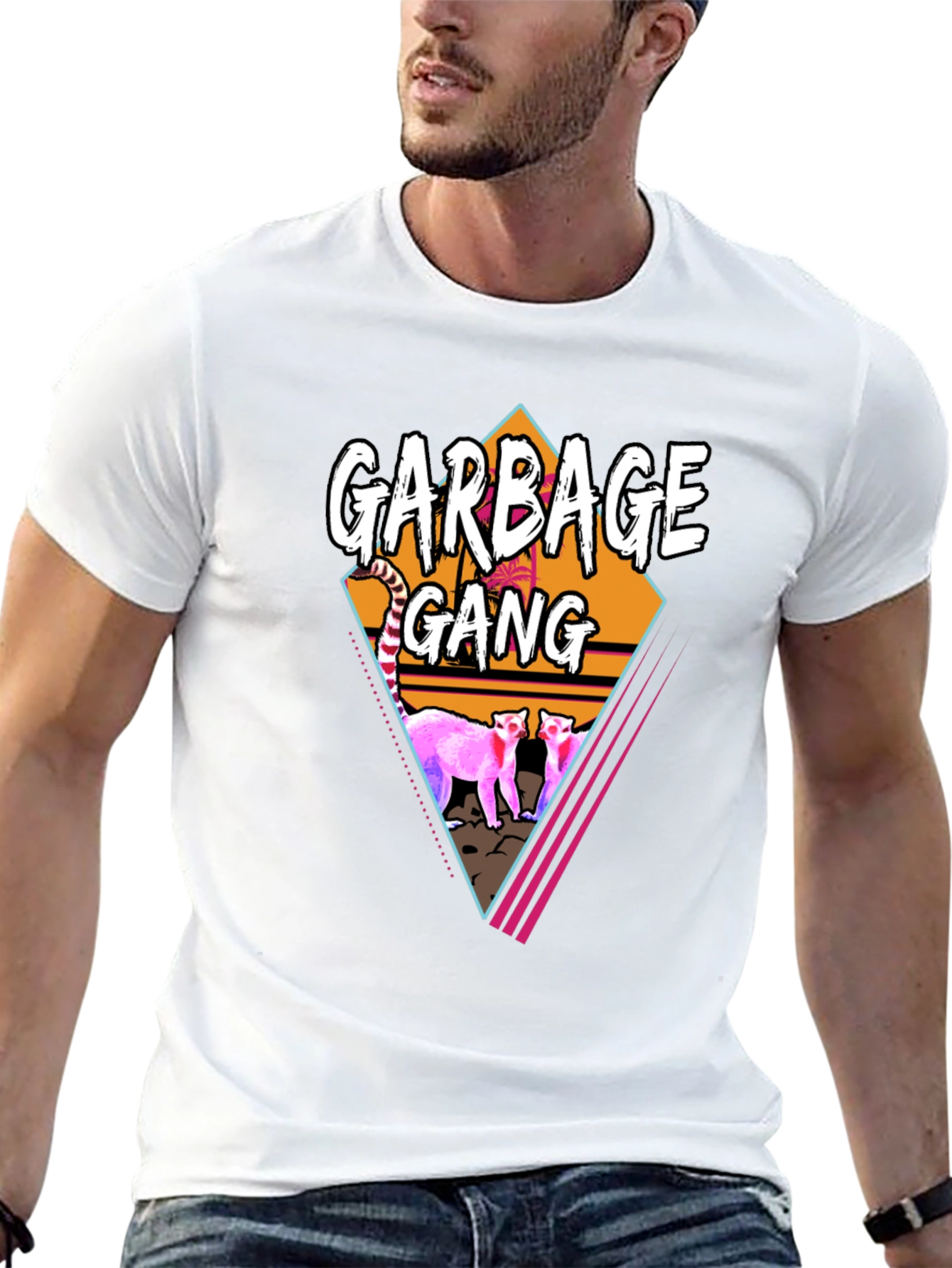 Garbage Gang Graphic Tee - Retro Style Black T-Shirt