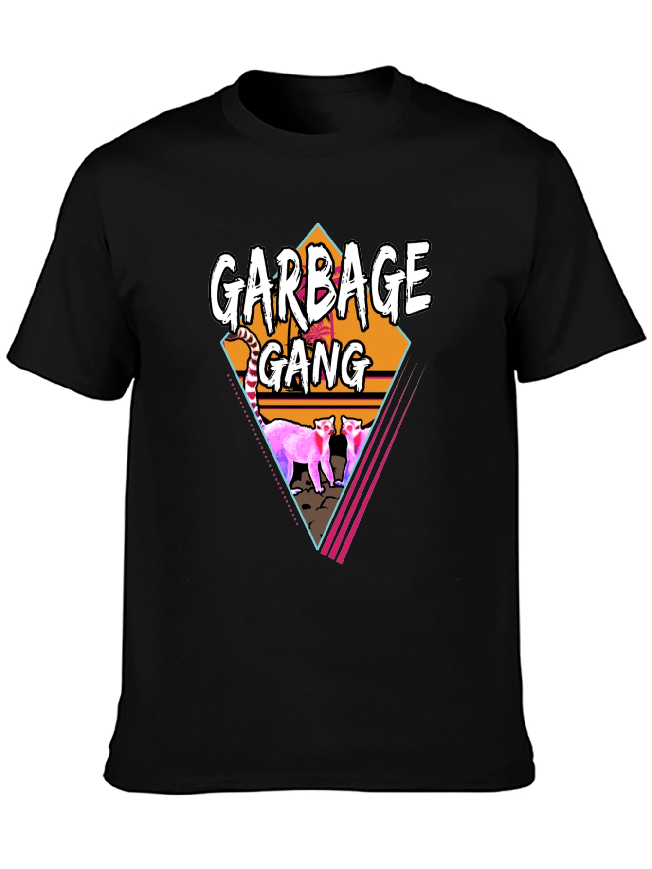 Garbage Gang Graphic Tee - Retro Style Black T-Shirt