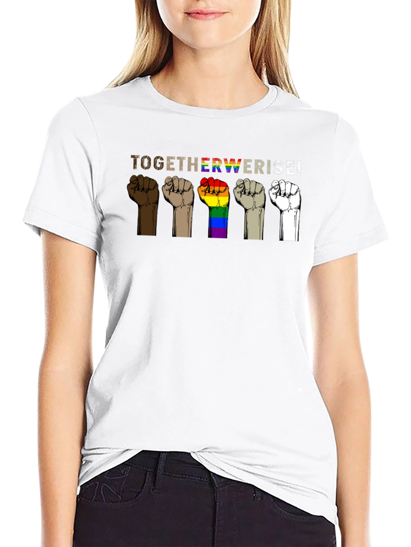 Together We Rise Graphic T-Shirt - Black