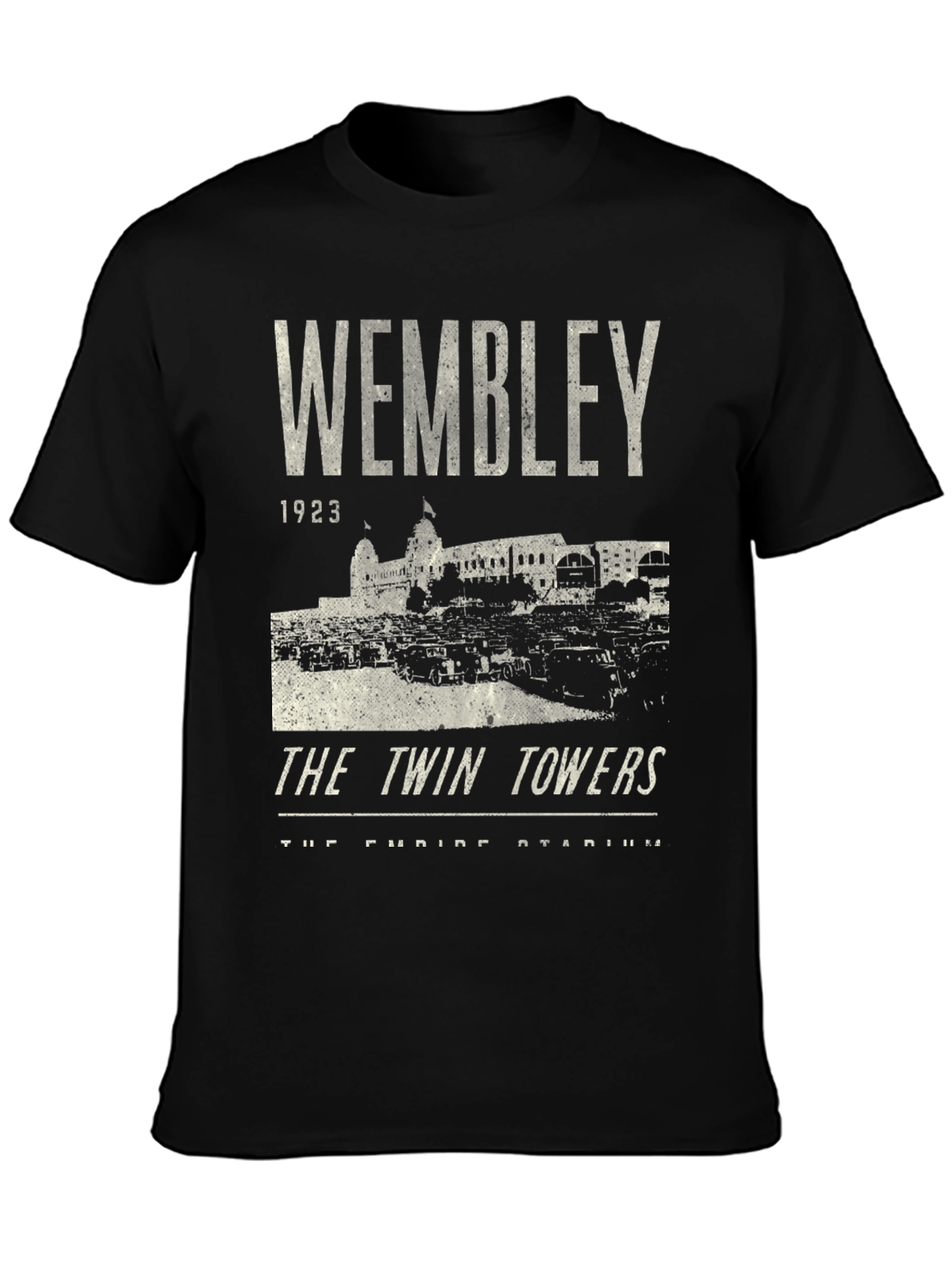 Wembley 1923 Twin Towers Black Graphic T-Shirt