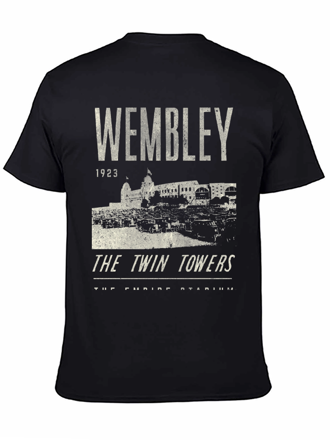 Wembley 1923 Twin Towers Black Graphic T-Shirt