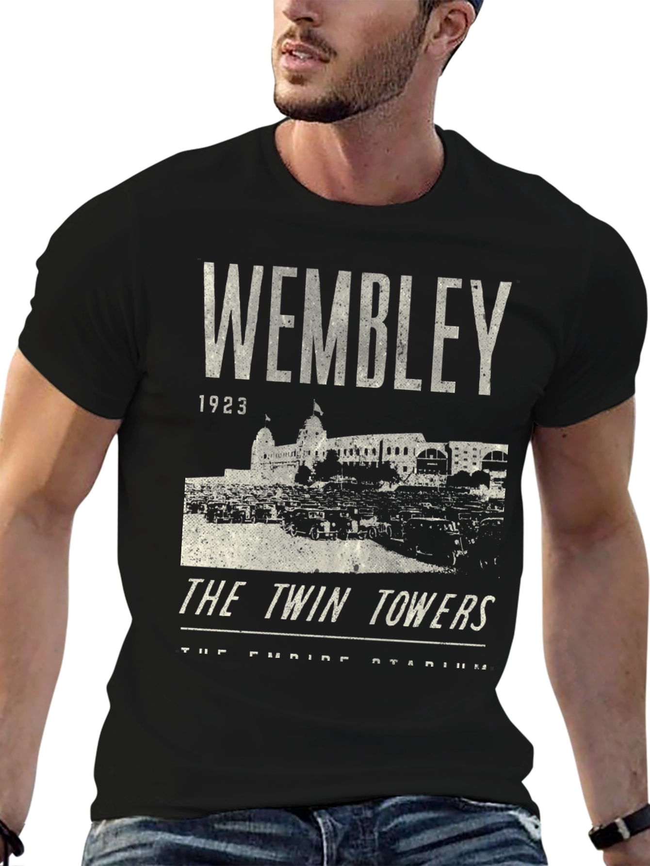 Wembley 1923 Twin Towers Black Graphic T-Shirt
