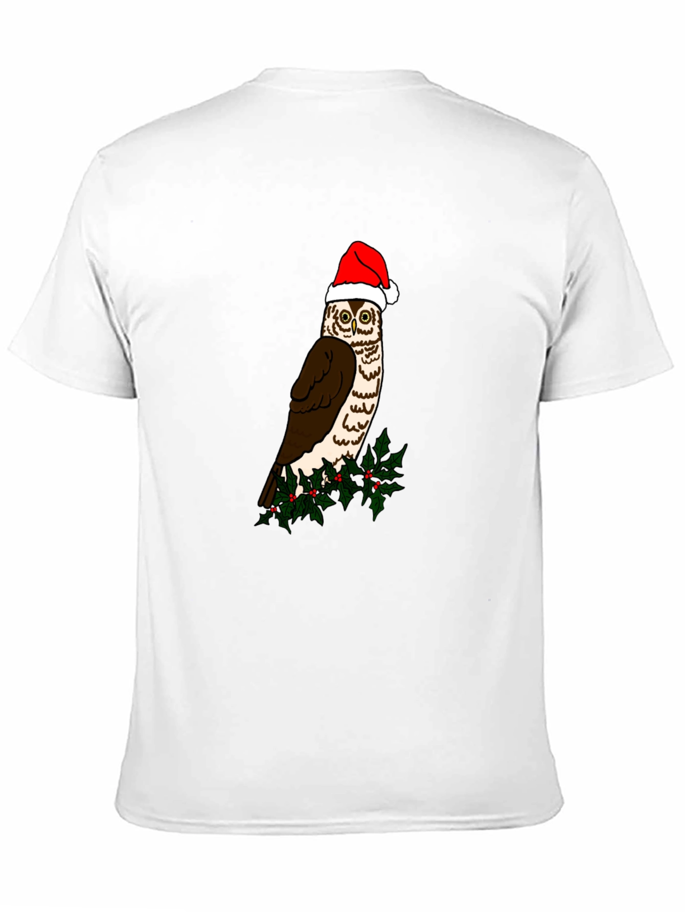 Festive Owl Graphic Tee - Holiday Cheer