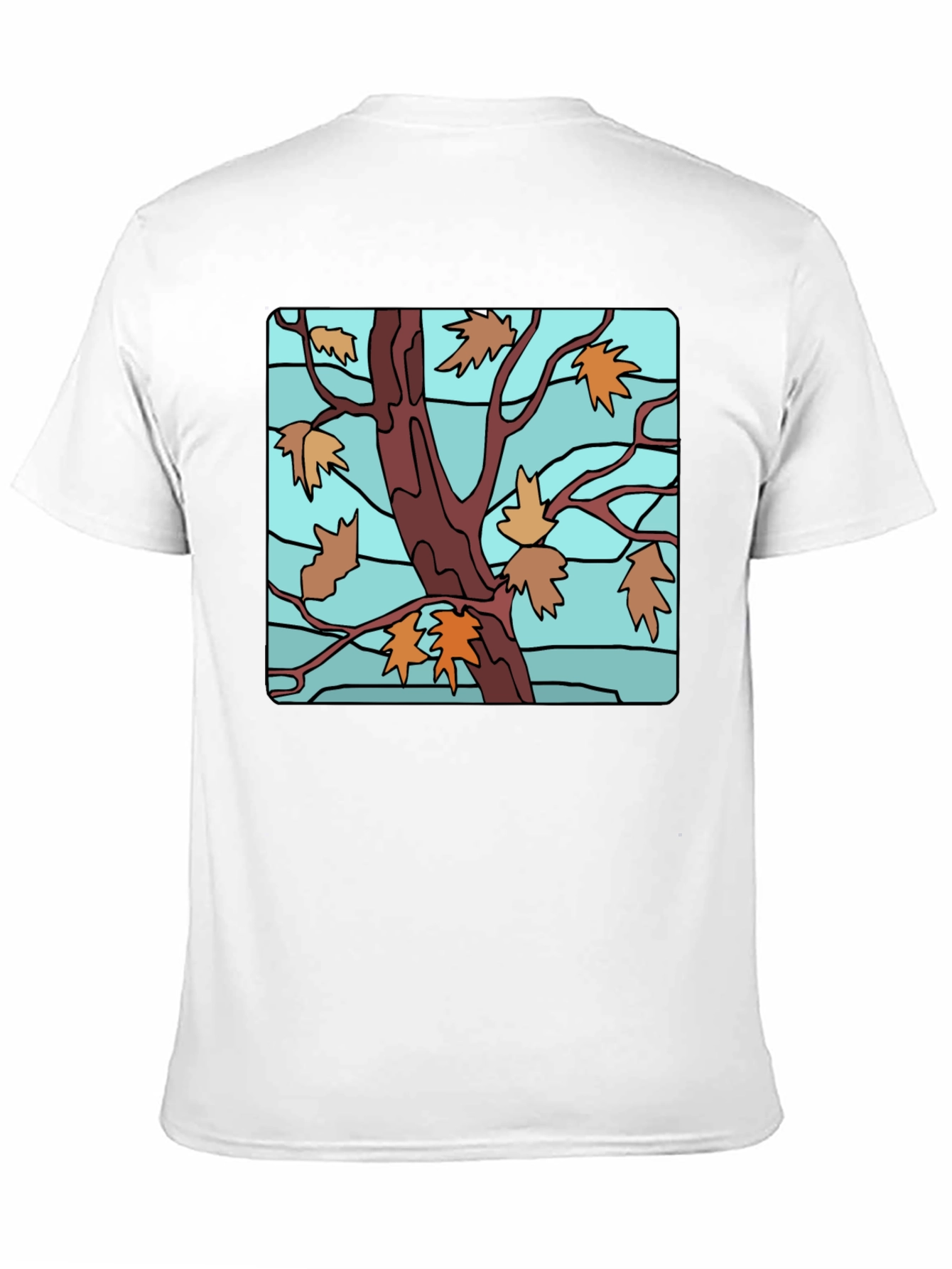 Autumn Tree Graphic Black T-Shirt