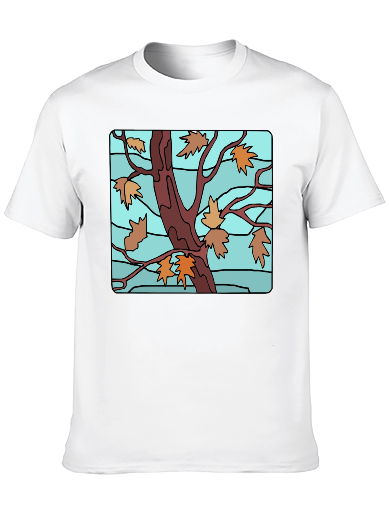 Autumn Tree Graphic Black T-Shirt
