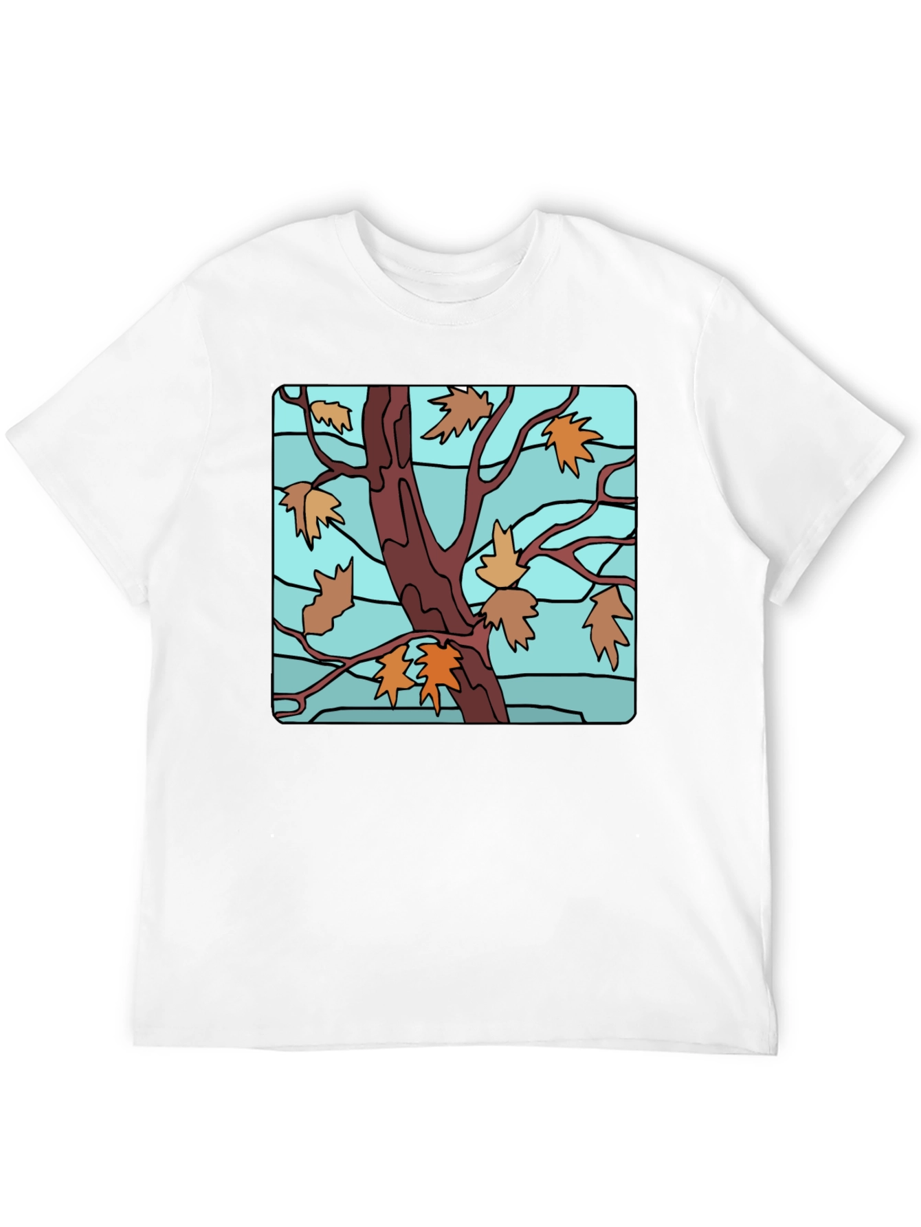 Autumn Tree Graphic Black T-Shirt