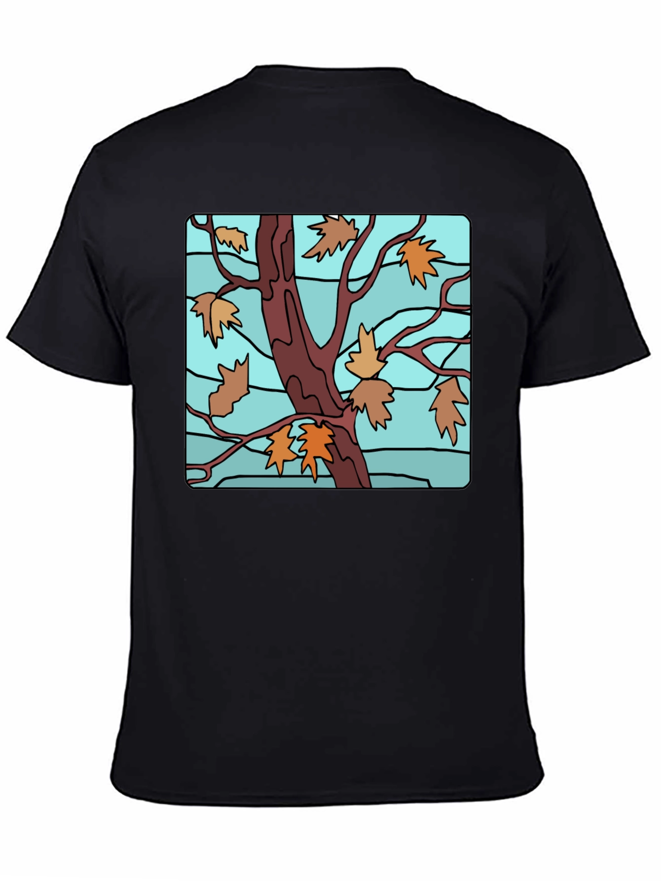Autumn Tree Graphic Black T-Shirt
