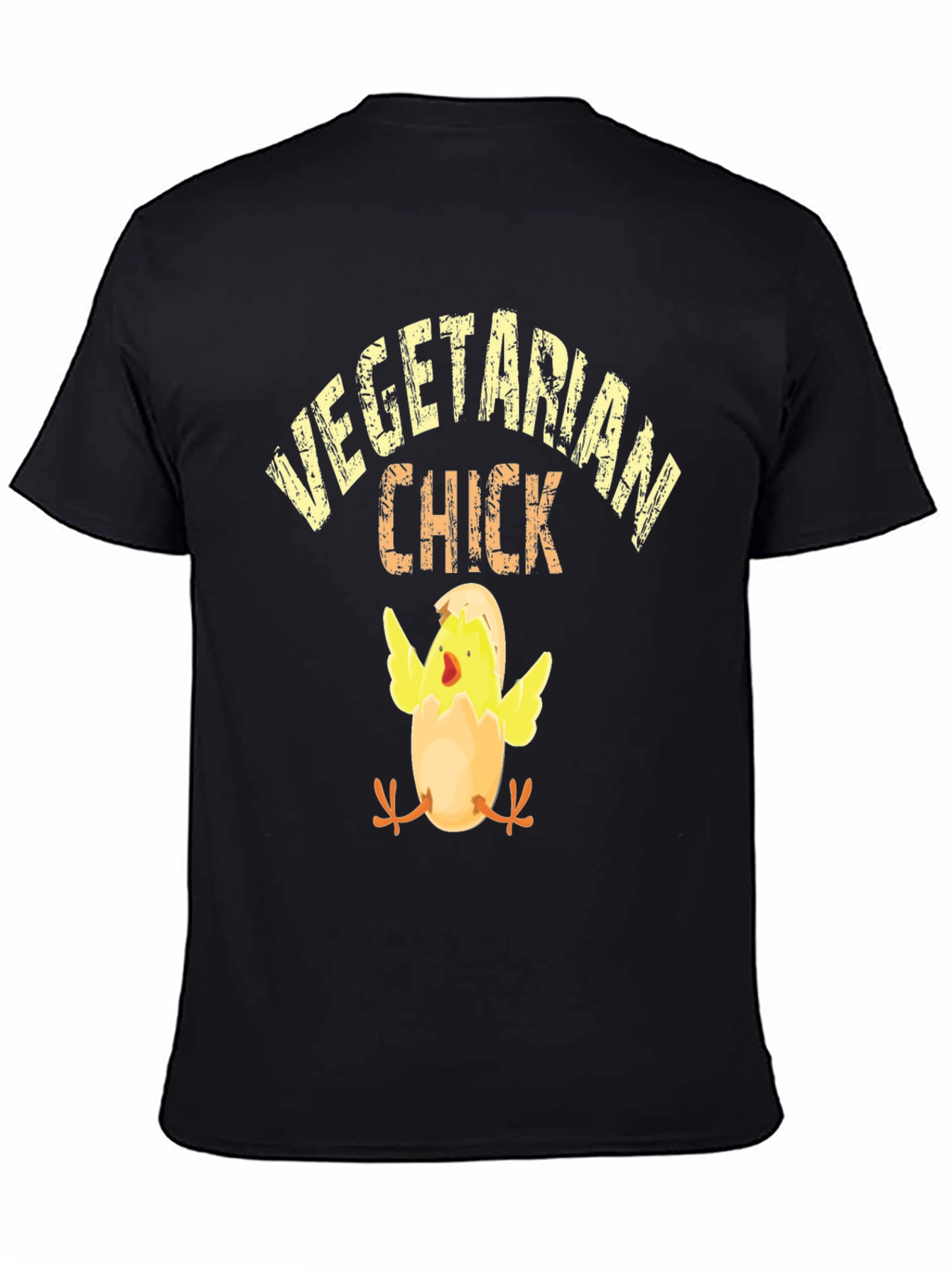 Vegetarian Chick T-Shirt - Black Cotton Tee