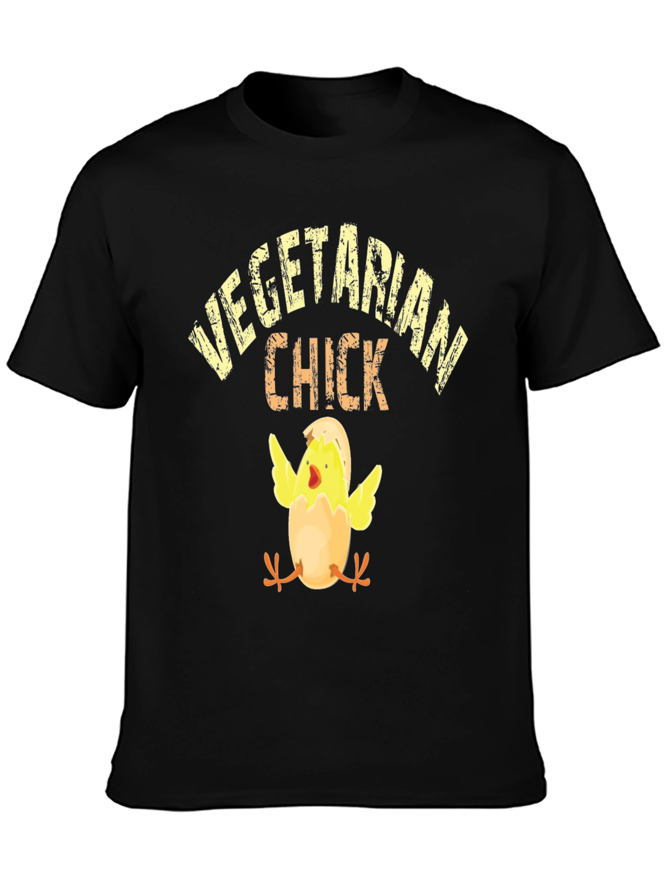 Vegetarian Chick T-Shirt - Black Cotton Tee