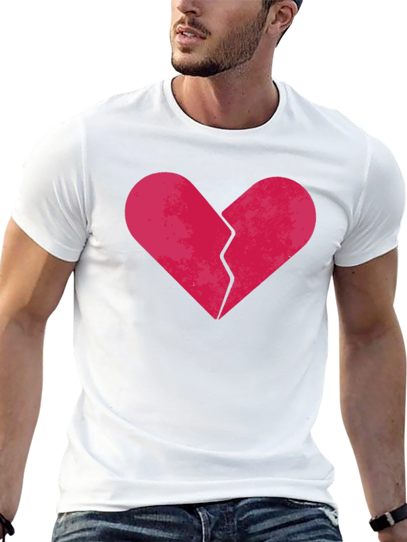 Broken Heart Graphic Tee - Black Cotton