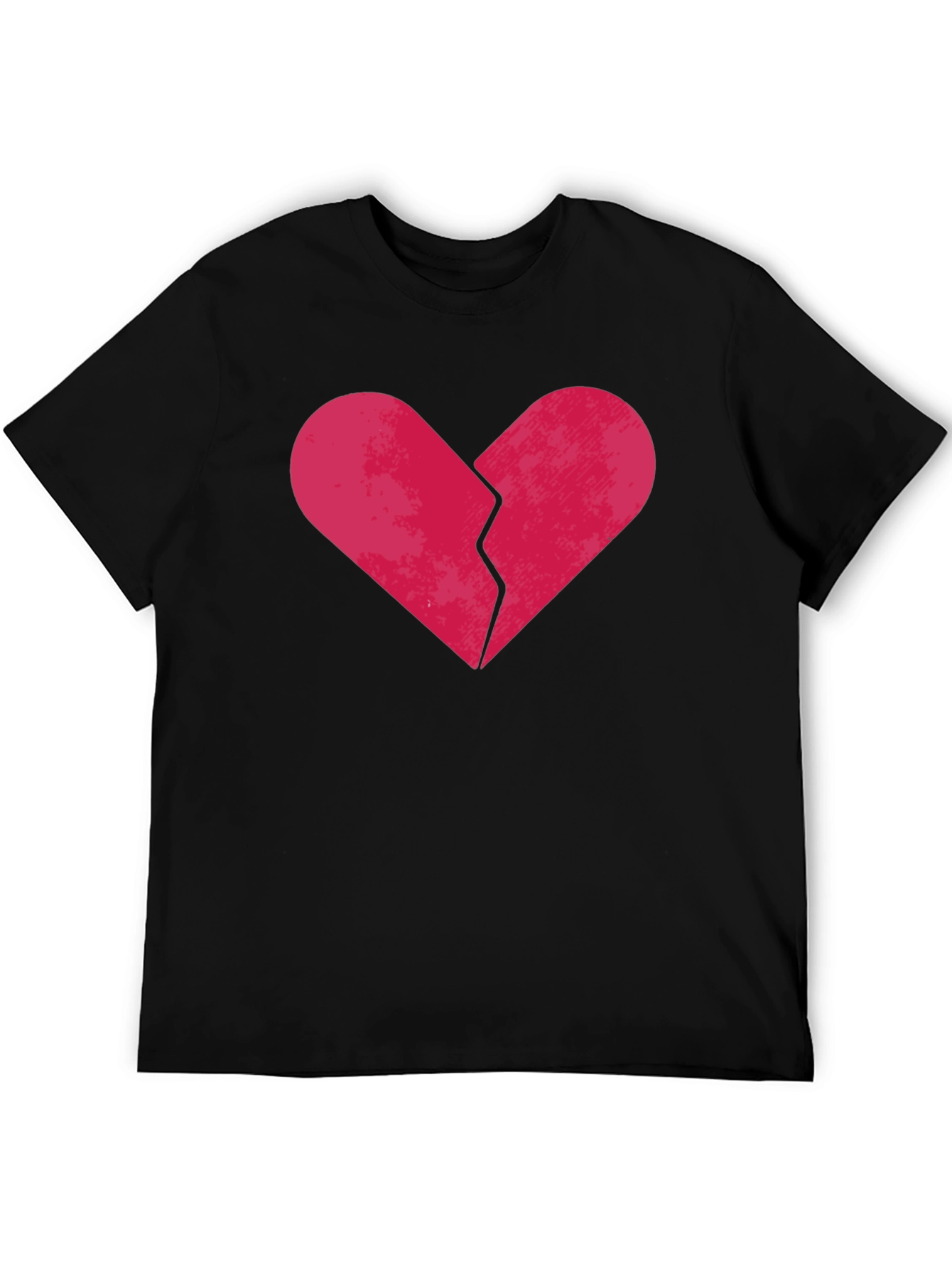 Broken Heart Graphic Tee - Black Cotton