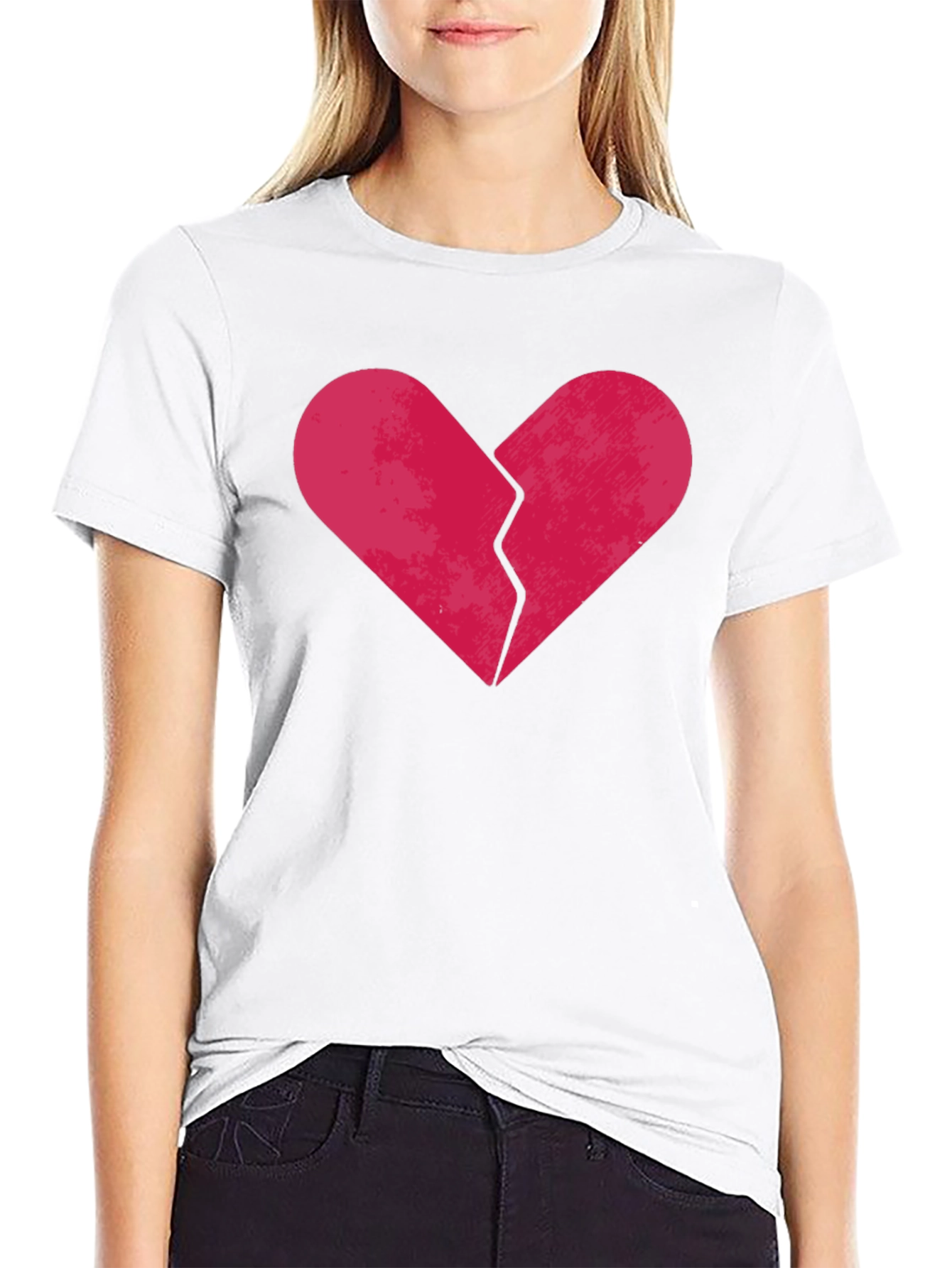 Broken Heart Graphic Tee - Black Cotton