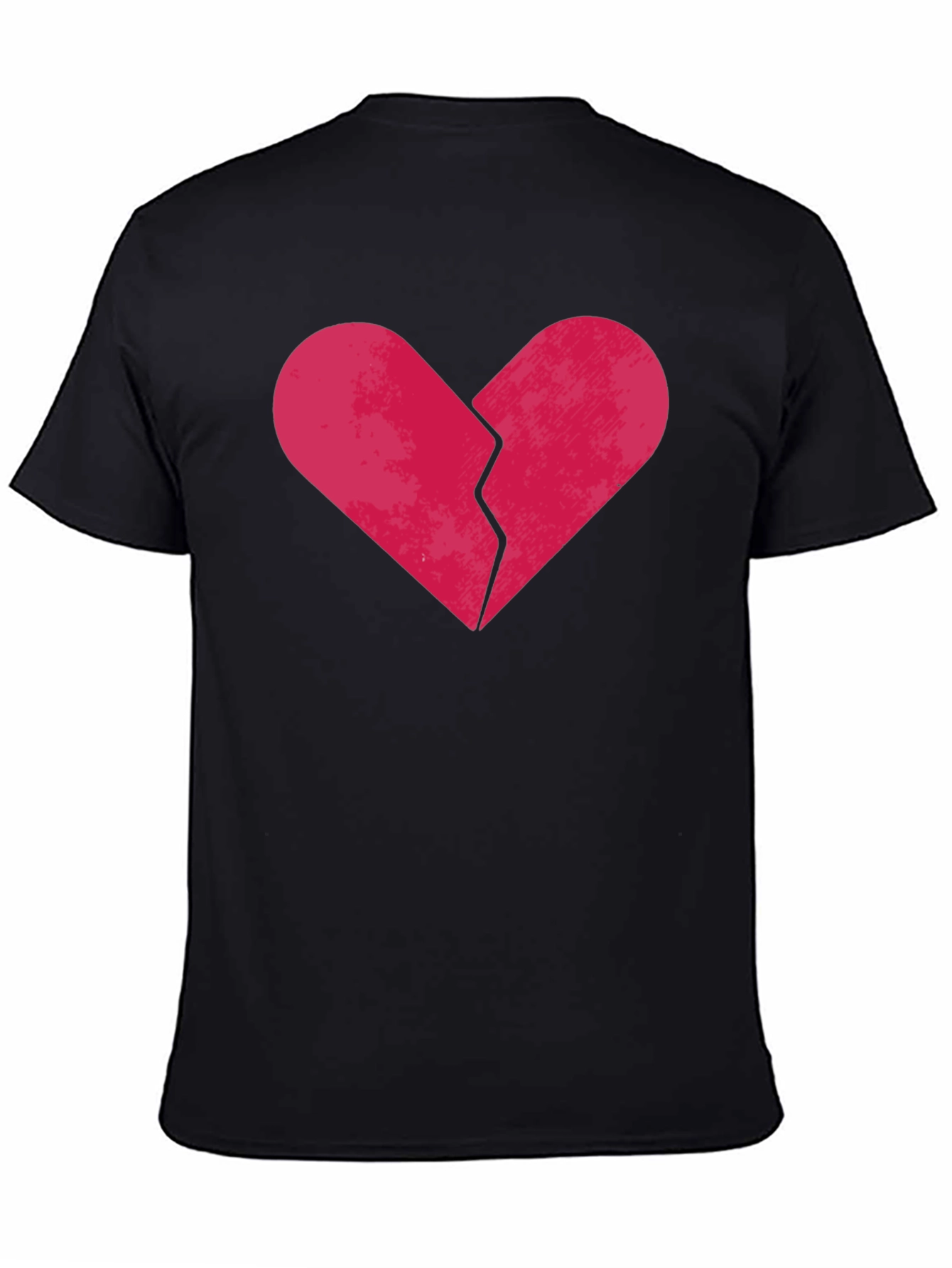 Broken Heart Graphic Tee - Black Cotton