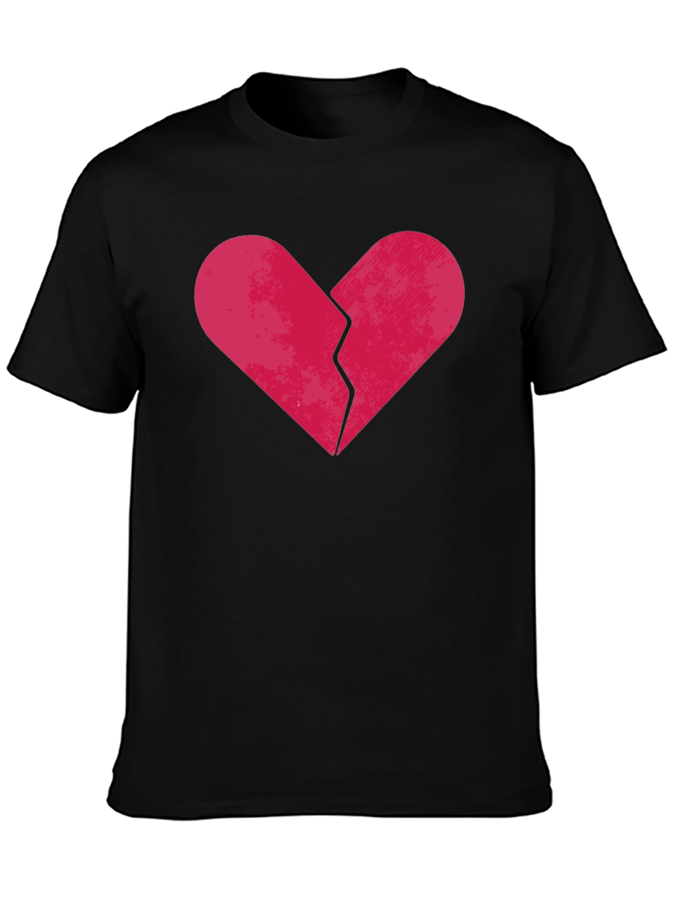 Broken Heart Graphic Tee - Black Cotton